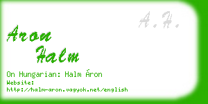 aron halm business card